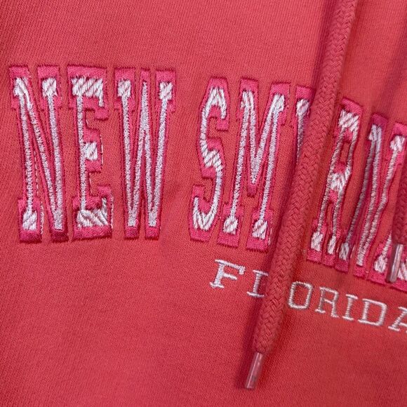 New Smyrna Beach Florida Coral Pullover Hoodie Sweatshirt Large Embroidered - Picture 5 of 5